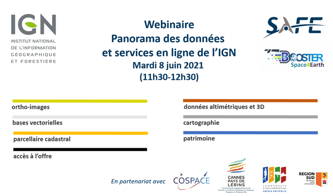 [Ecosystème] 8 JUIN 2021 – Booster Space4earth: Webinaire IGN – 11h30