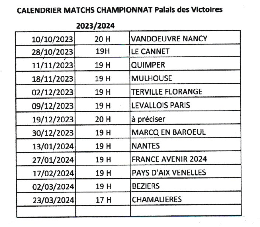 calendrier matchs domicile RC Cannes 2023-2024