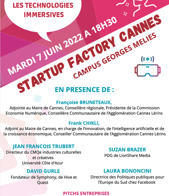 [Ecosystème] Startup Factory 7 juin à Cannes